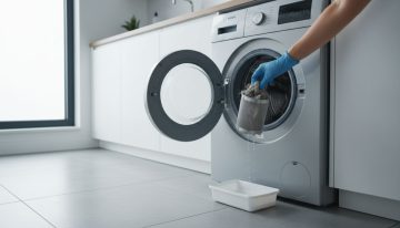 Błąd E18 w pralce Bosch – czyszczenie filtra i pompy